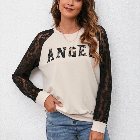 Lace Angel Sweatshirt - Picture 1 of 2
